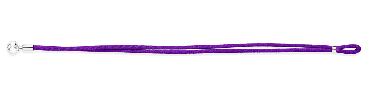 Bracelet – Sterling Silver – Pandora Moments Fabric Cord , Purple