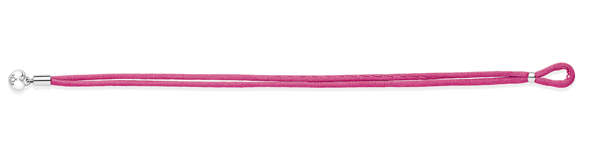 Bracelet – Sterling Silver – Pandora Moments Fabric Cord , Hot Pink