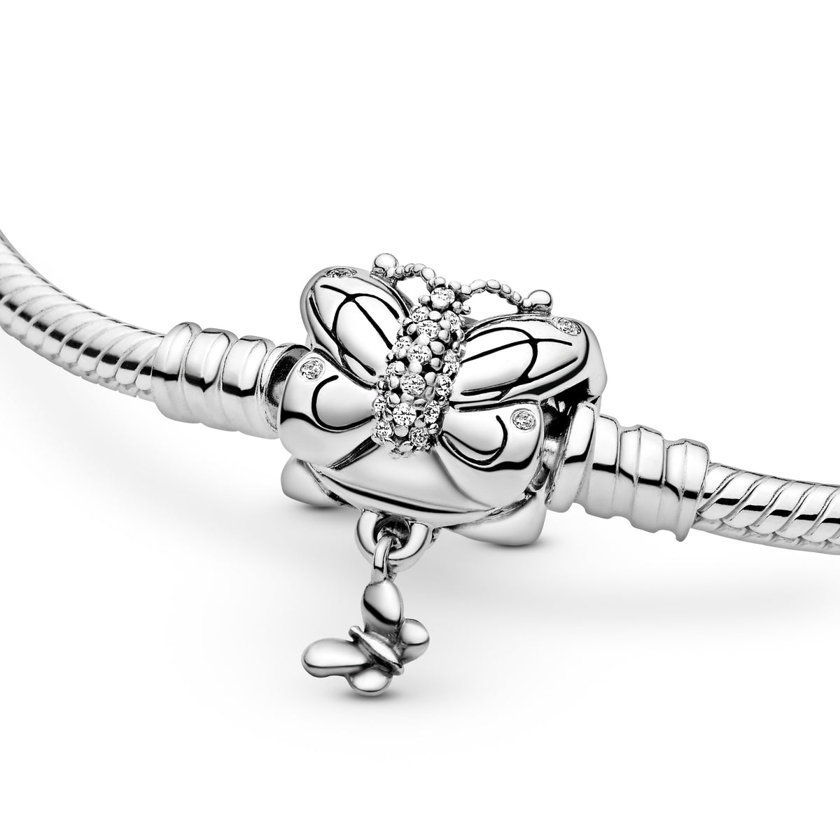 Chain Bracelet – Sterling Silver – Pandora Moments Butterfly Clasp Snake