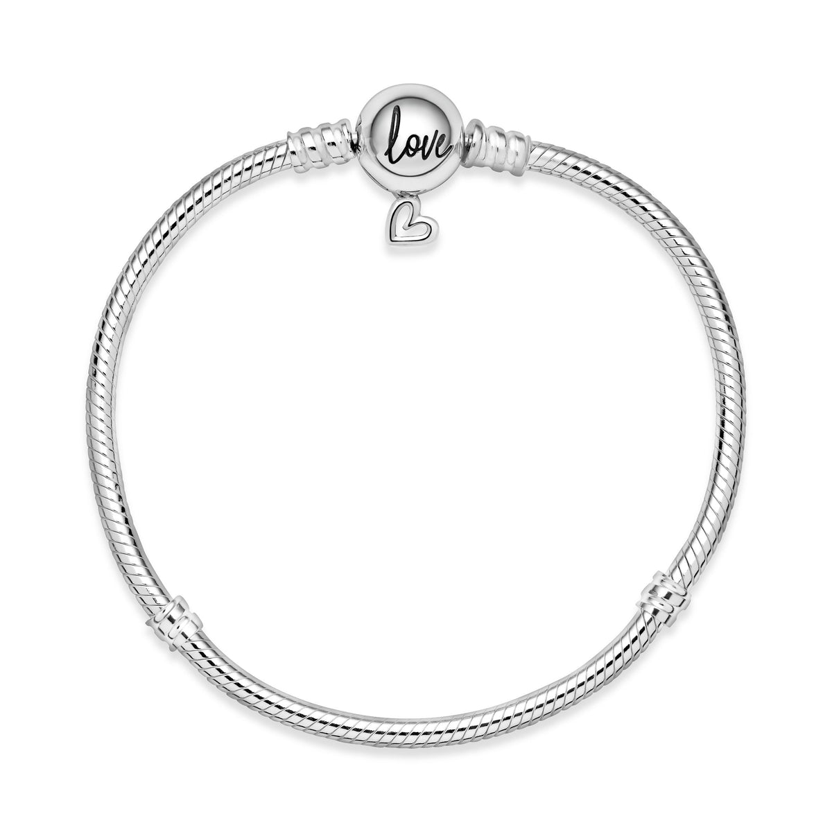 Chain Bracelet – Sterling Silver – Pandora Moments Freehand Heart Clasp Snake
