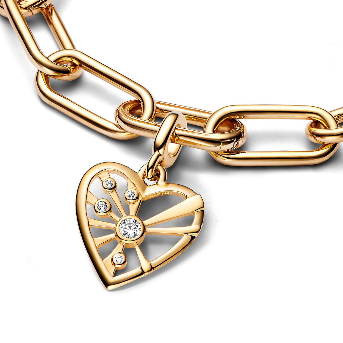 Charm – 14k Gold-Plated – Pandora ME Heart & Rays Medallion