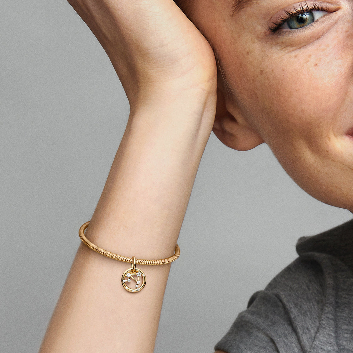 Dangle Charm – 14k Gold-Plated – Libra Zodiac