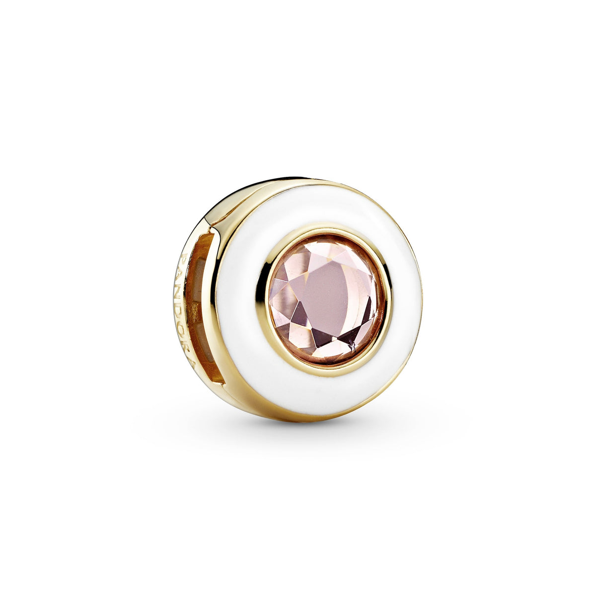 Clip Charm – 14k Gold-Plated – White Circle