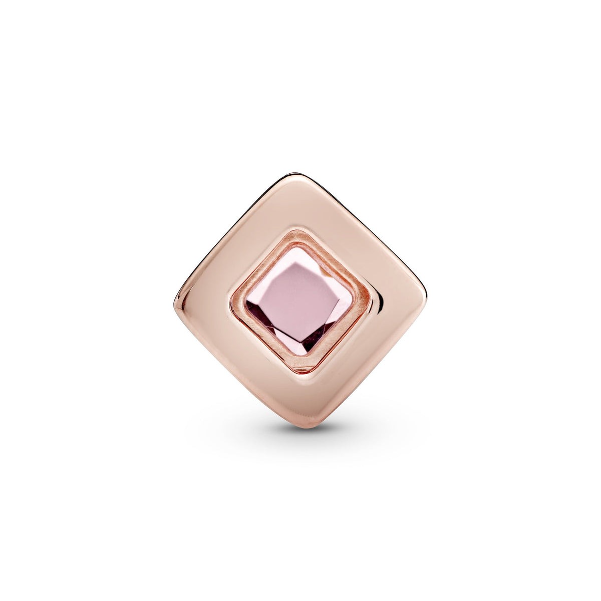 Clip Charm – 14k Rose Gold-Plated – Pink Square