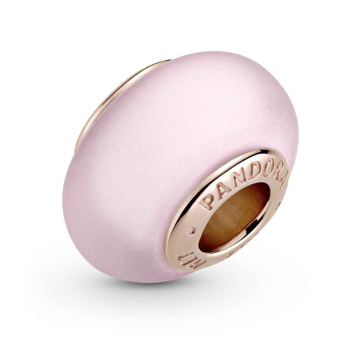 Charm – 14k Rose Gold-Plated – Matte Pink Murano Glass