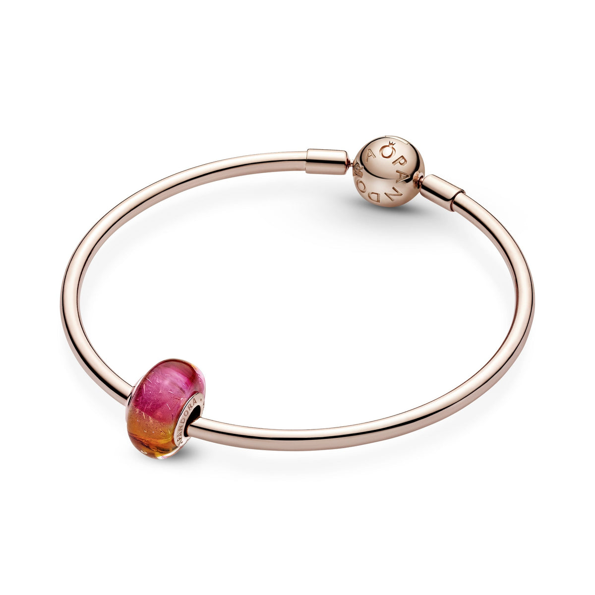 Charm – 14k Rose Gold-Plated – Glittering Sunset Murano Glass