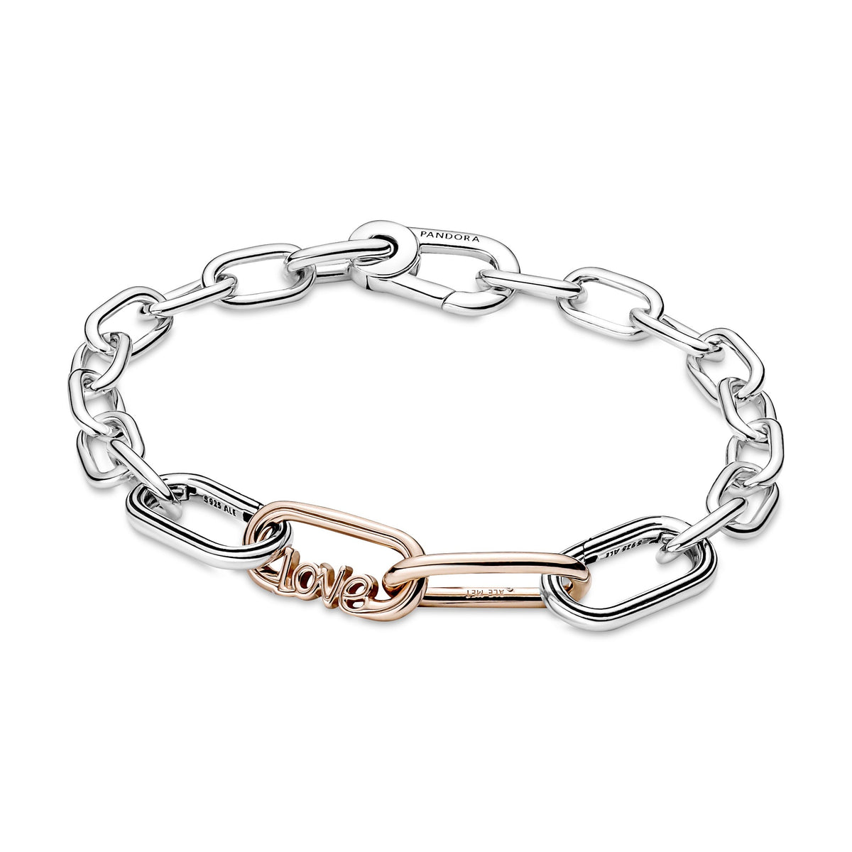 Necklace or Pendant – 14k Rose Gold-Plated – Pandora ME Styling Love Word Link