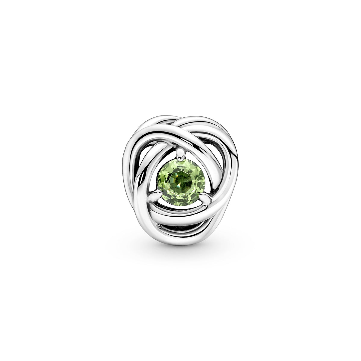 Charm – Sterling Silver – Spring Green Eternity Circle