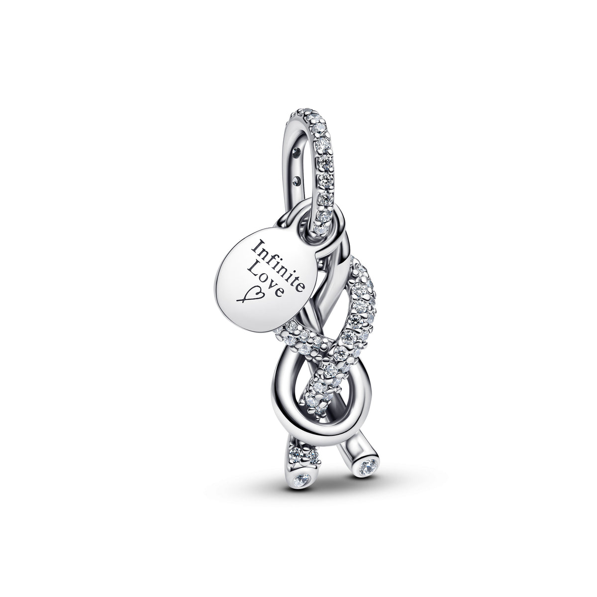 Dangle Charm – Sterling Silver – Pavé Infinity Knot