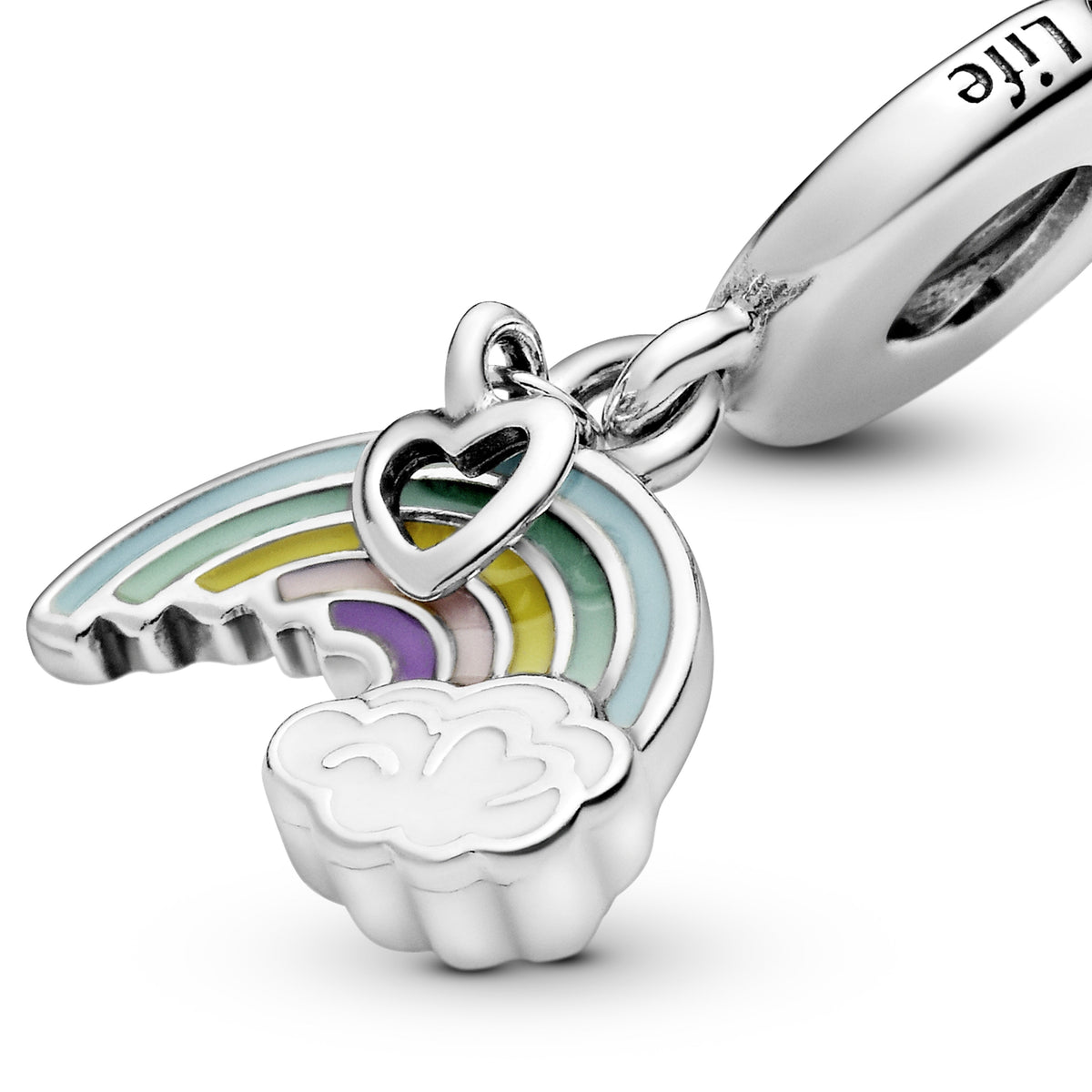 Dangle Charm – Sterling Silver – Rainbow & Cloud