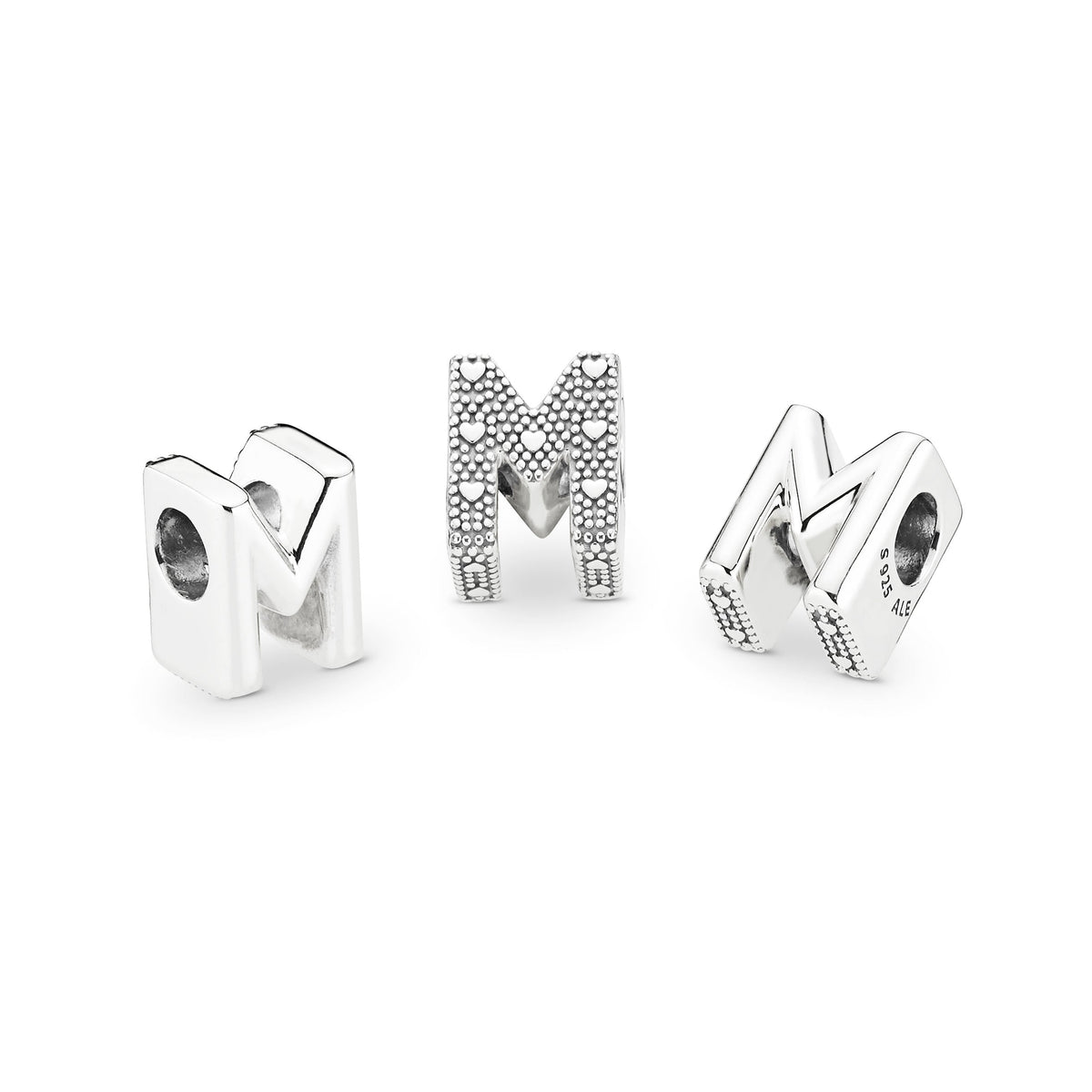 Charm – Sterling Silver – Letter M Alphabet