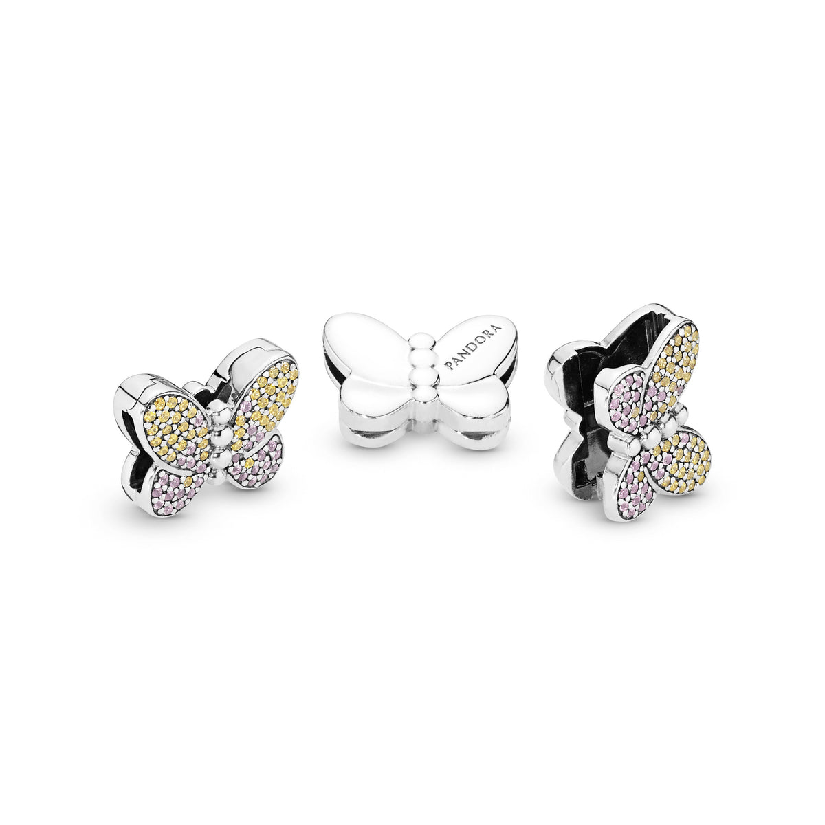 Clip Charm – Sterling Silver – Pavé Butterfly
