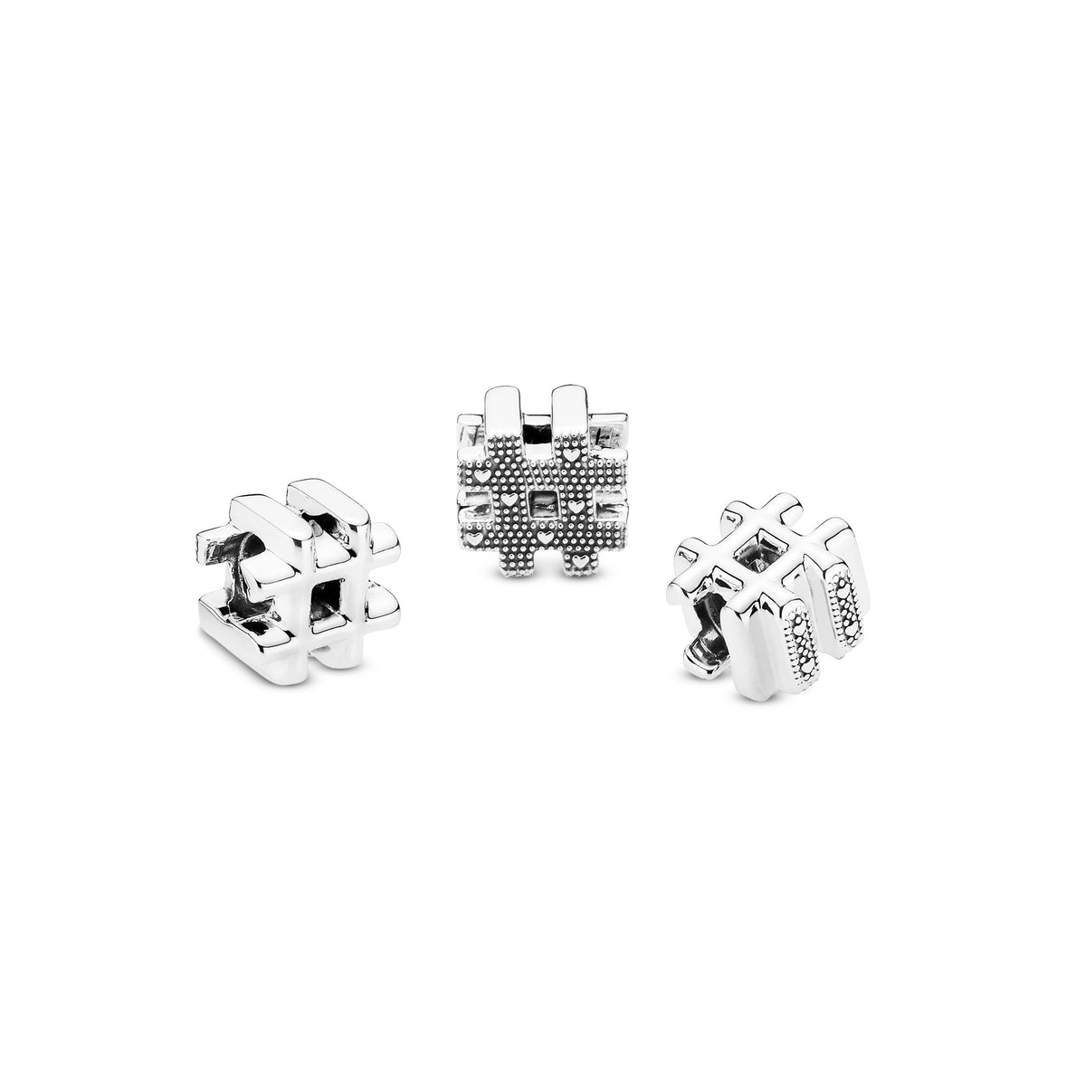 Charm – Sterling Silver – Hashtag Symbol