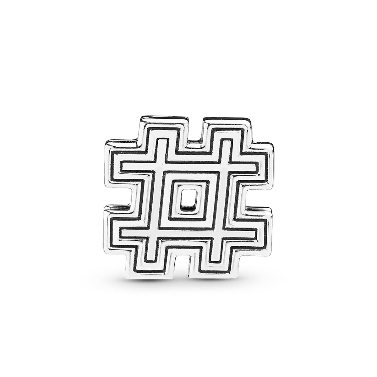 Clip Charm – Sterling Silver – Hashtag Symbol