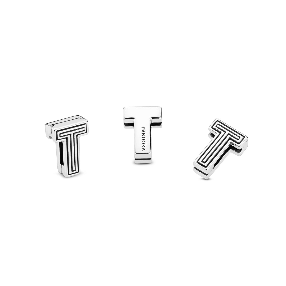Clip Charm – Sterling Silver – Letter T