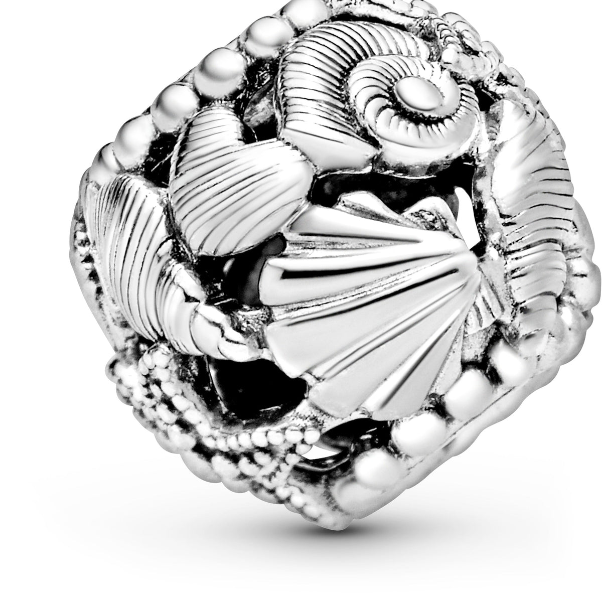 Charm – Sterling Silver – Openwork Starfish, Shells & Hearts