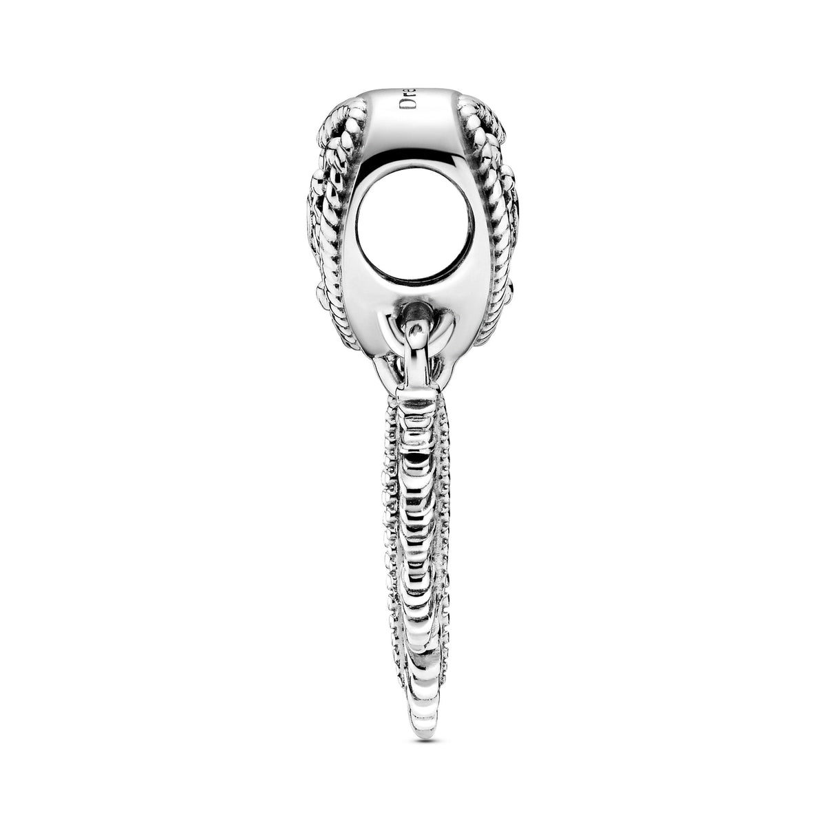 Charm – Sterling Silver – Openwork Heart & Three Feathers Dreamcatcher