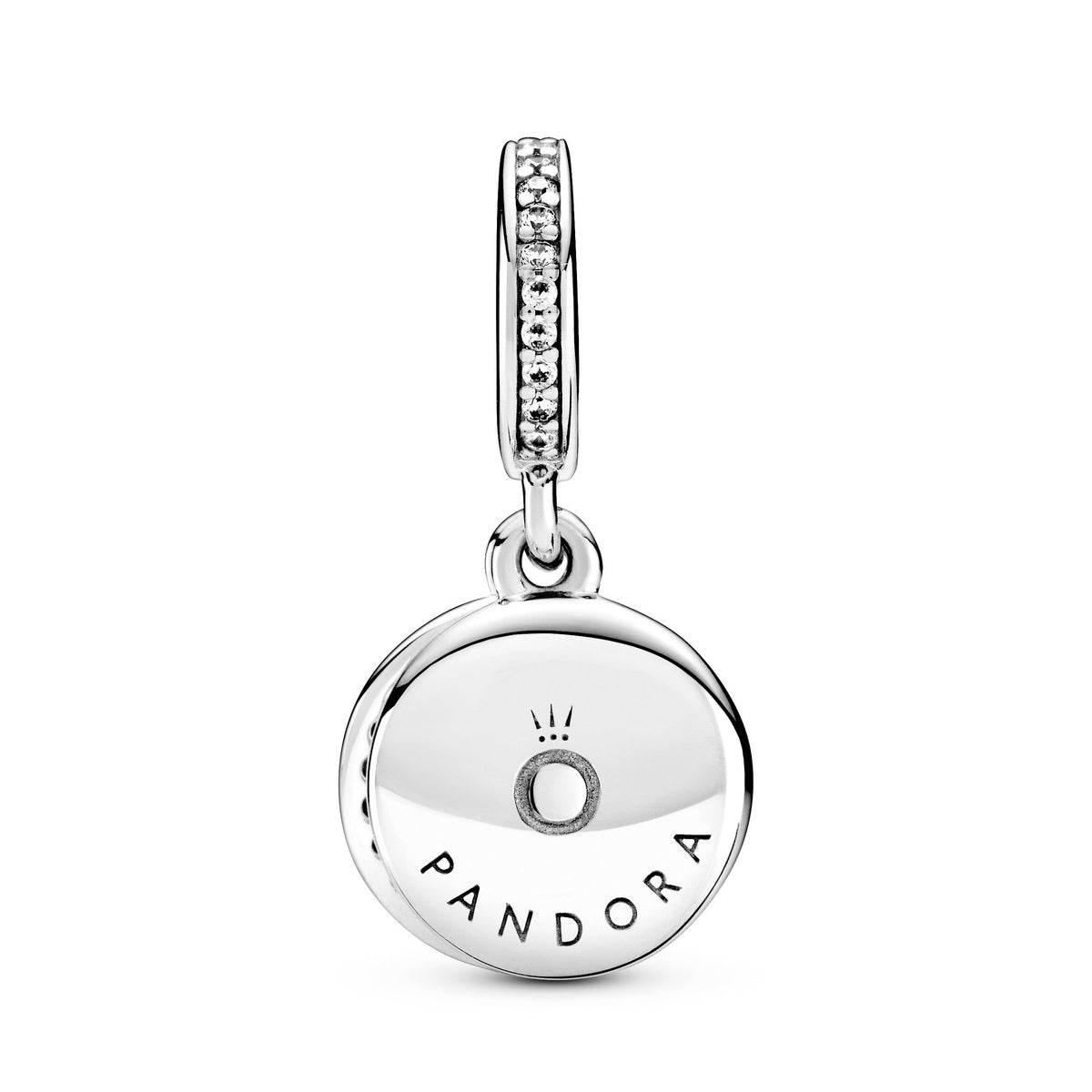 Dangle Charm – Sterling Silver – Sparkling Green Disc Double