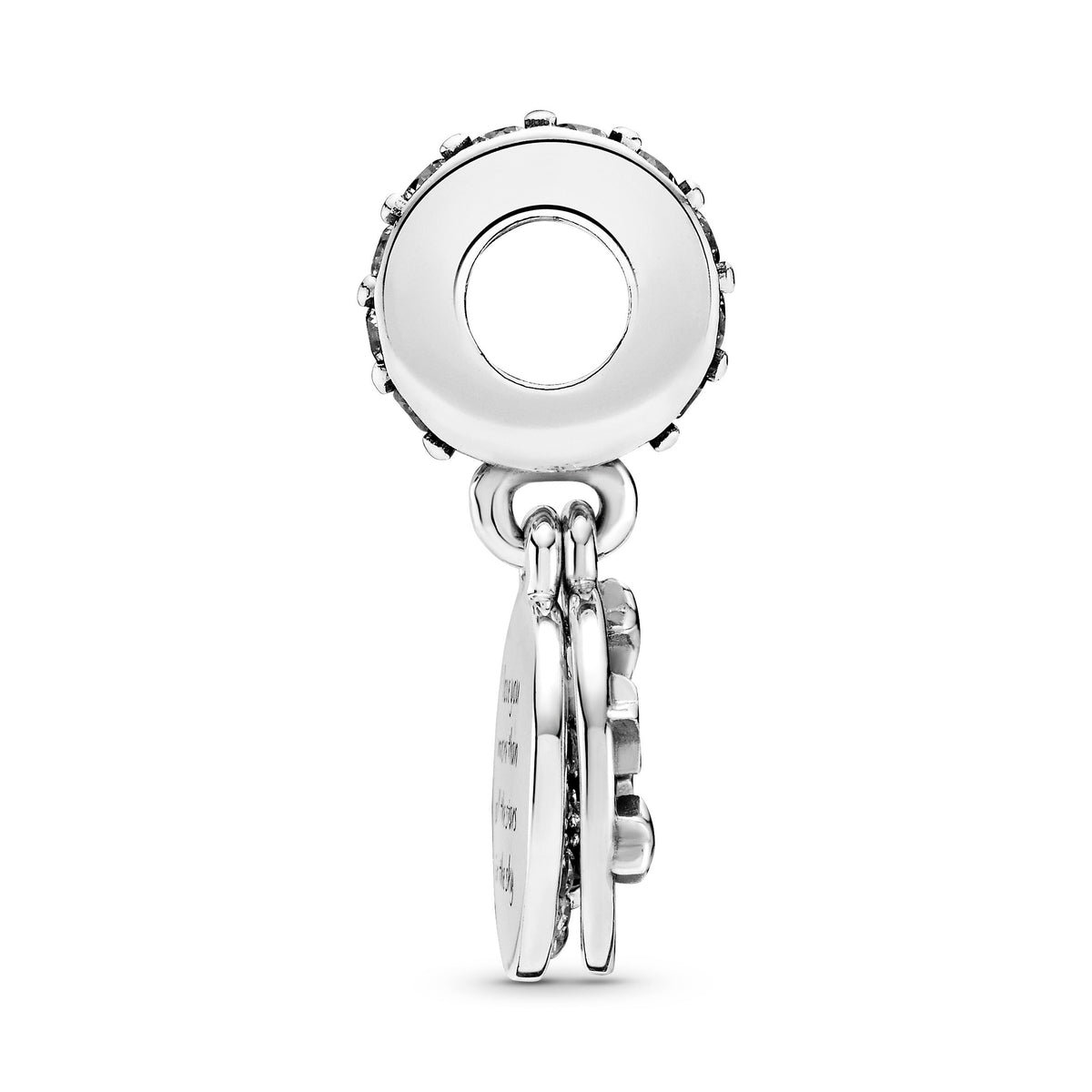 Dangle Charm – Sterling Silver – Blue Night Sky Crescent Moon & Stars