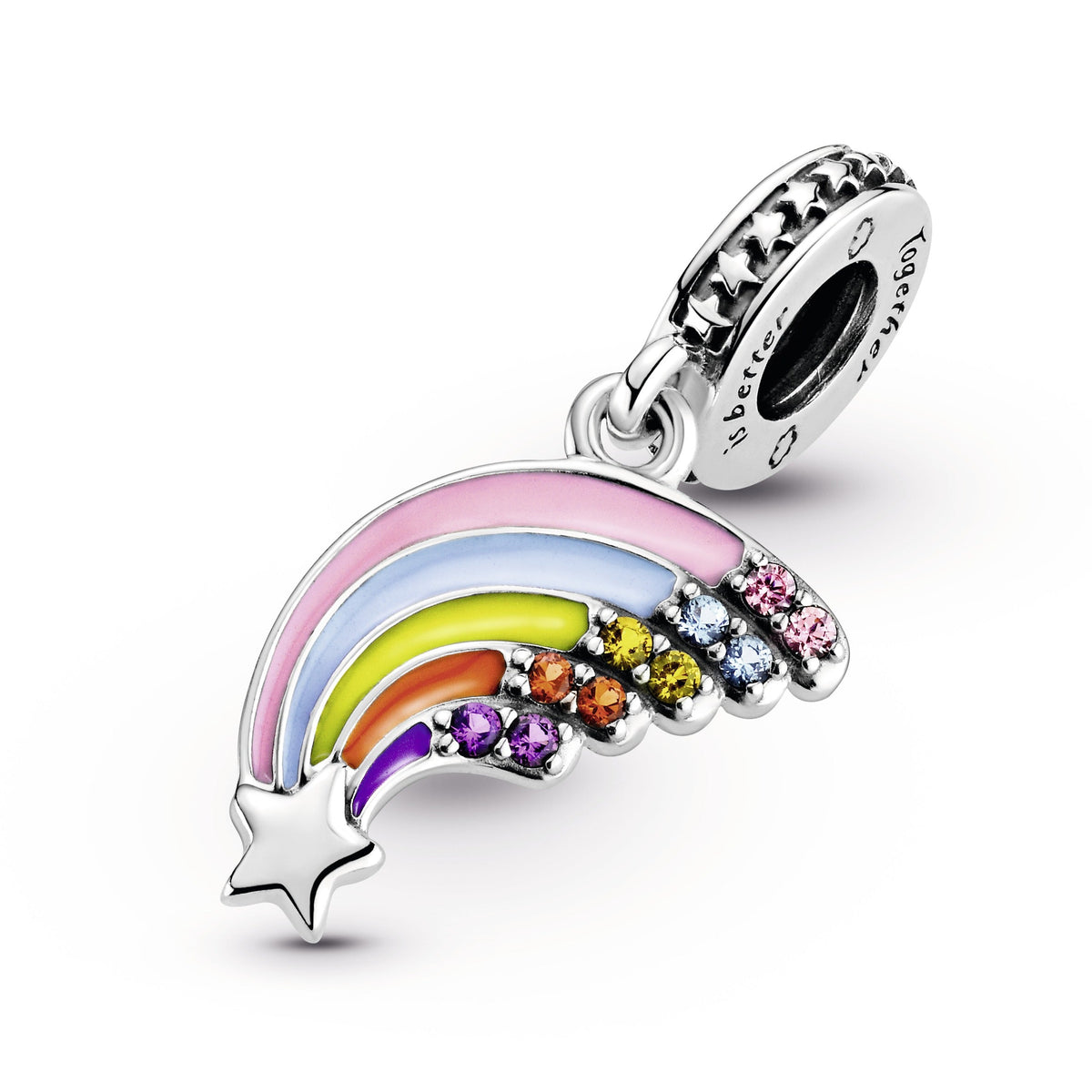 Dangle Charm – Sterling Silver – Colourful Rainbow