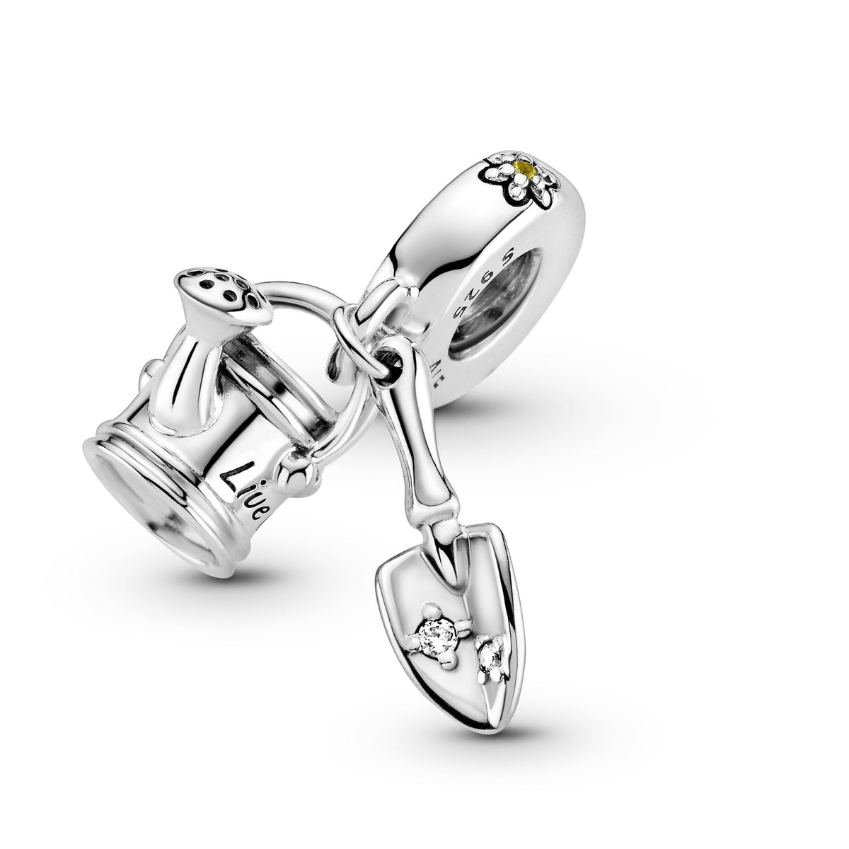 Dangle Charm – Sterling Silver – Watering Can & Trowel