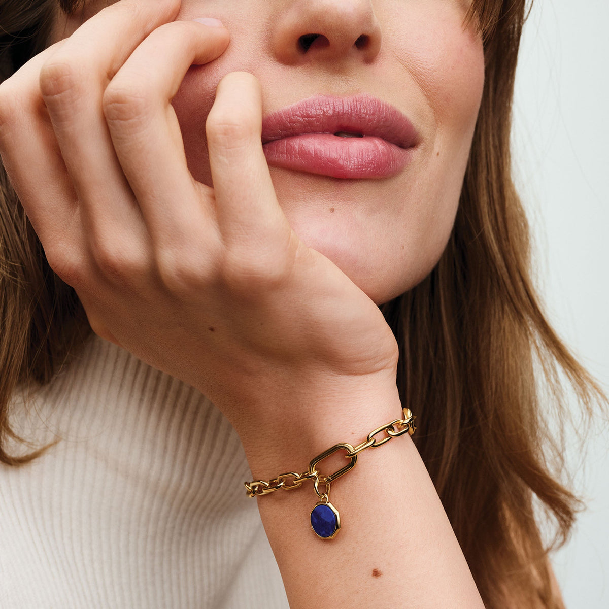 Charm – 14k Gold-Plated – Blue Engravable Mini Medallion