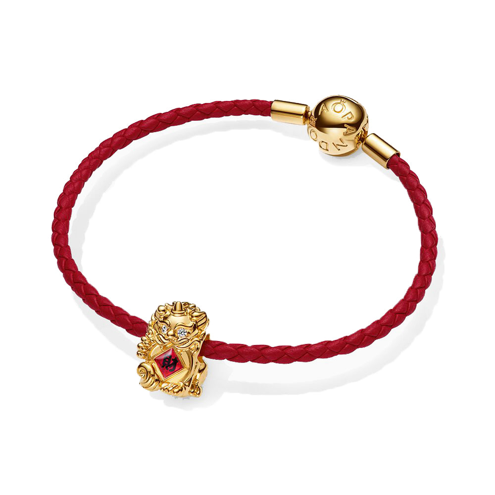 Bracelet – 14k Gold-Plated – Chinese Fortune Charm and Set