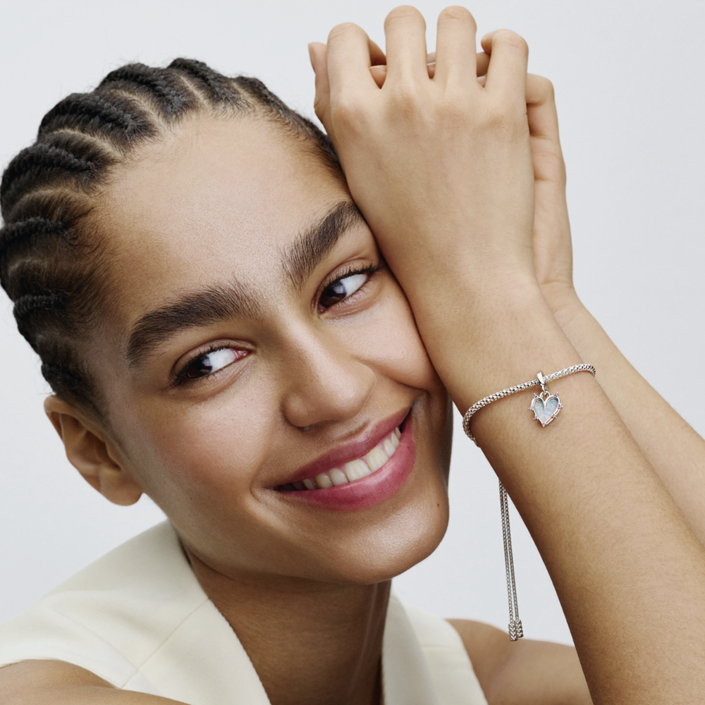 Dangle Charm – Sterling Silver – Friendship Opalescent Double