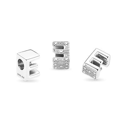 Charm – Sterling Silver – Letter E Alphabet