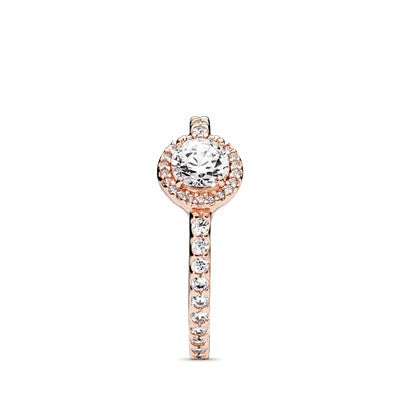 Ring – 14k Rose Gold-Plated – Classic Sparkle Halo