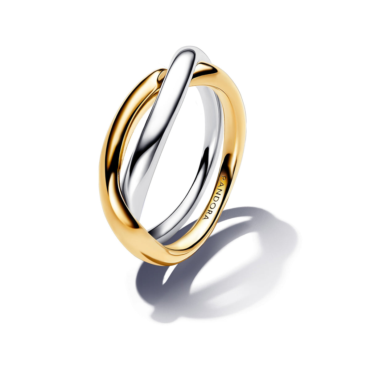 Ring – 14k Gold-Plated – Two-tone Entwined Bands