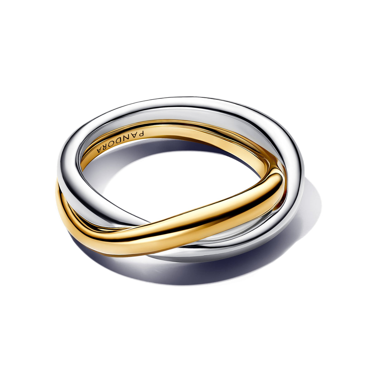 Ring – 14k Gold-Plated – Two-tone Entwined Bands