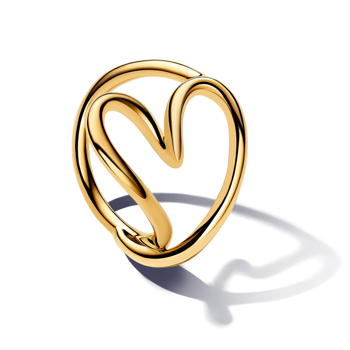 Ring – 14k Gold-Plated – Organically Shaped Heart
