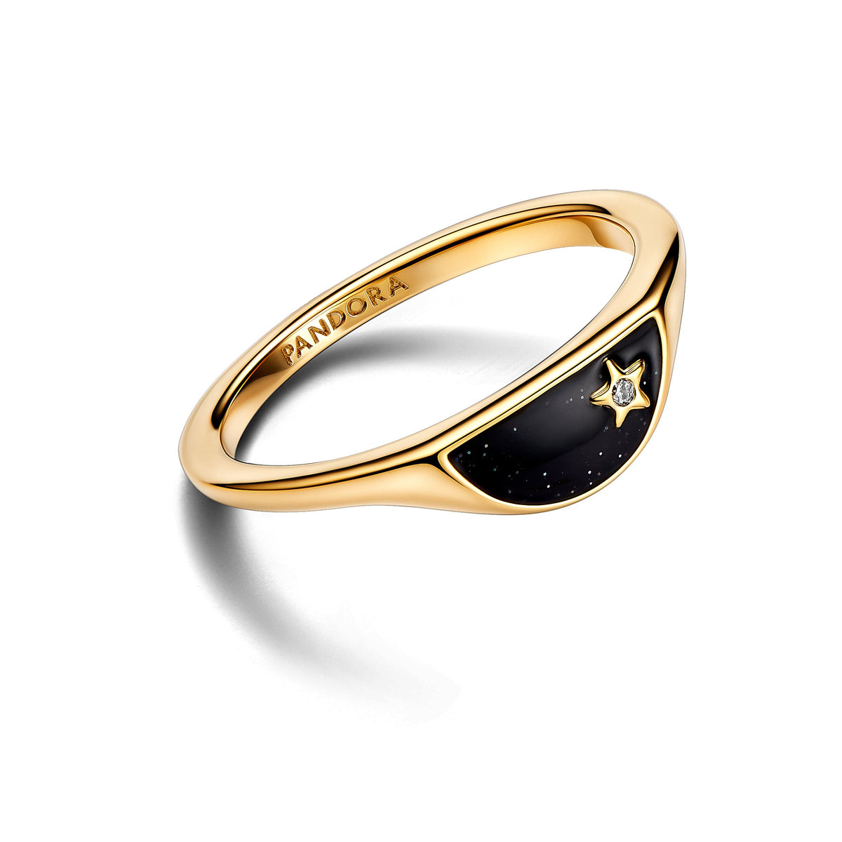 Ring – 14k Gold-Plated – Pandora ME Halved Enamel Signet
