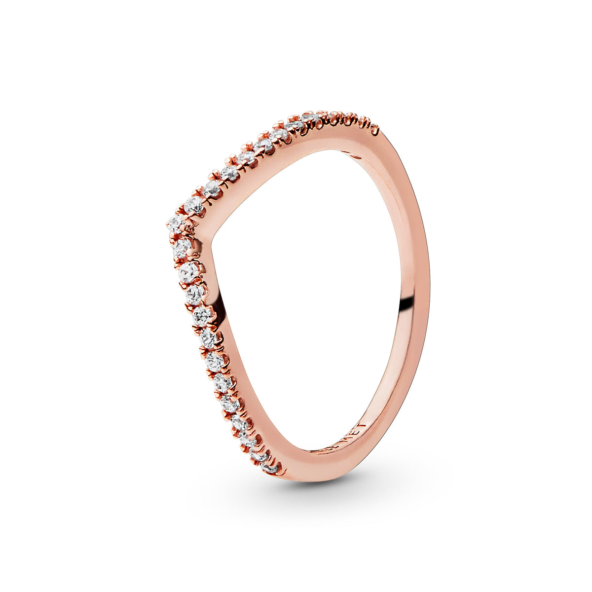 Ring – 14k Rose Gold-Plated – Sparkling Wishbone