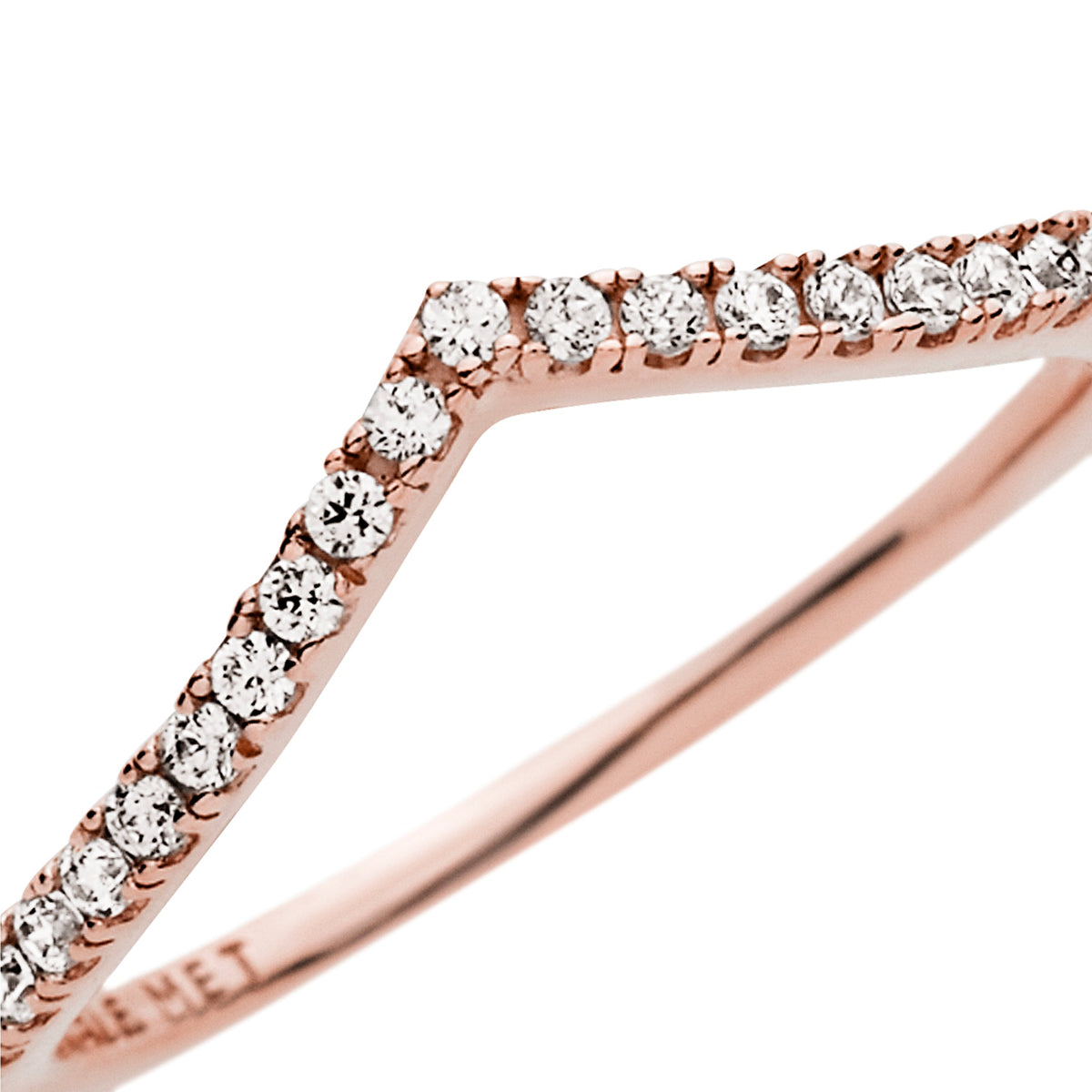 Ring – 14k Rose Gold-Plated – Sparkling Wishbone