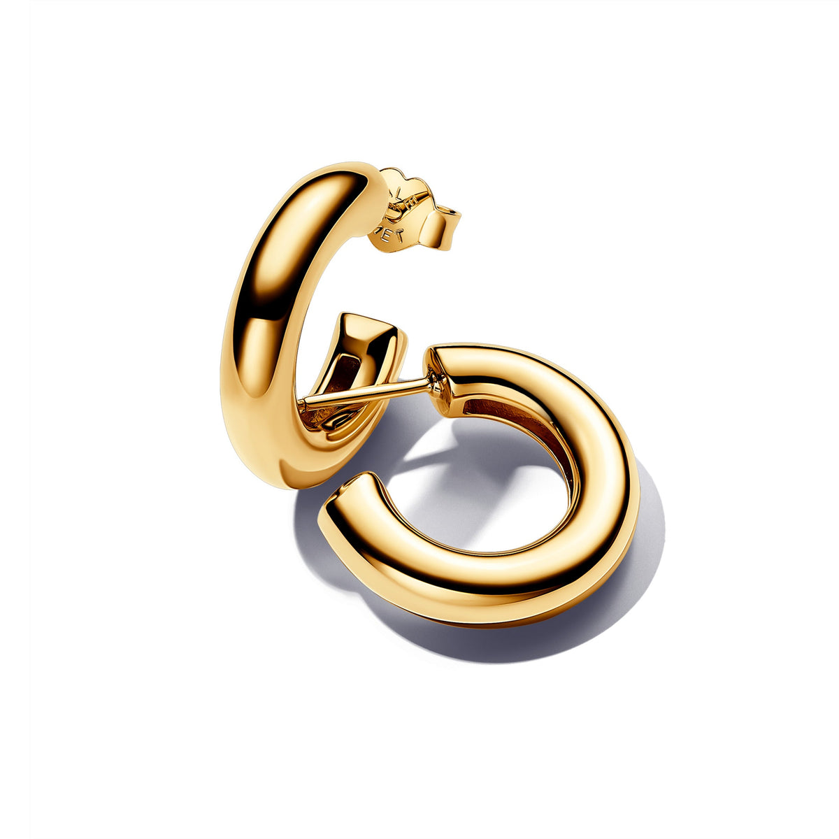Hoop Earrings – 14k Gold-Plated – Round Open