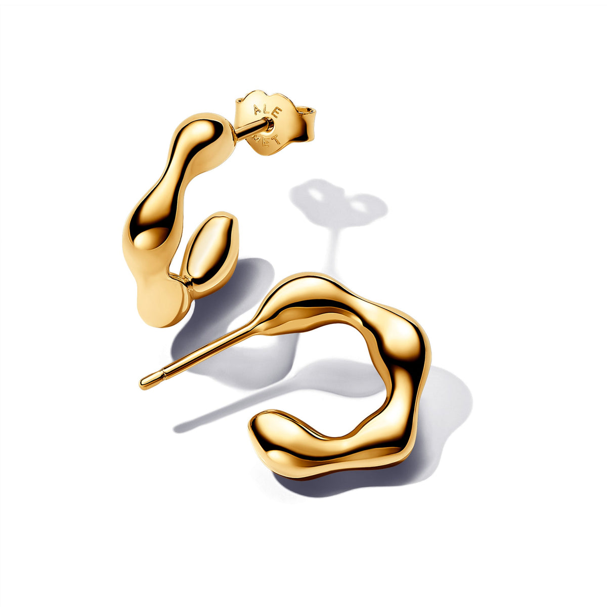Hoop Earrings – 14k Gold-Plated – Organically Shaped Open
