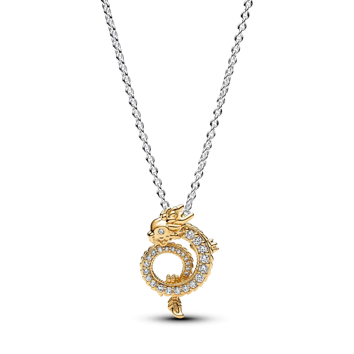 Necklace – 14k Gold-Plated – Two-tone Chinese Year of the Dragon Collier