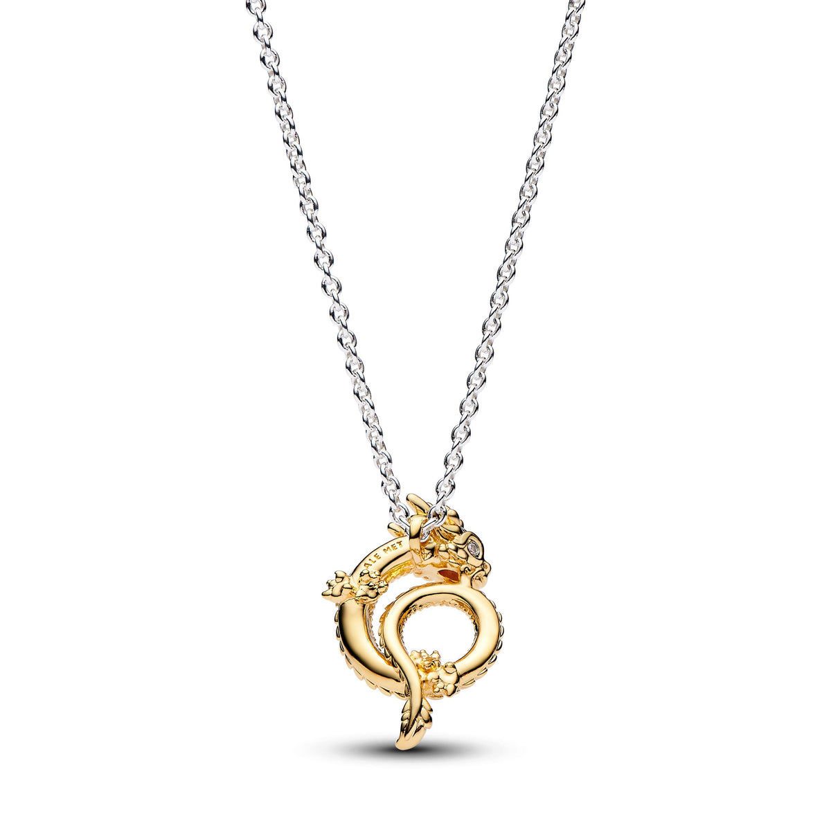 Necklace – 14k Gold-Plated – Two-tone Chinese Year of the Dragon Collier