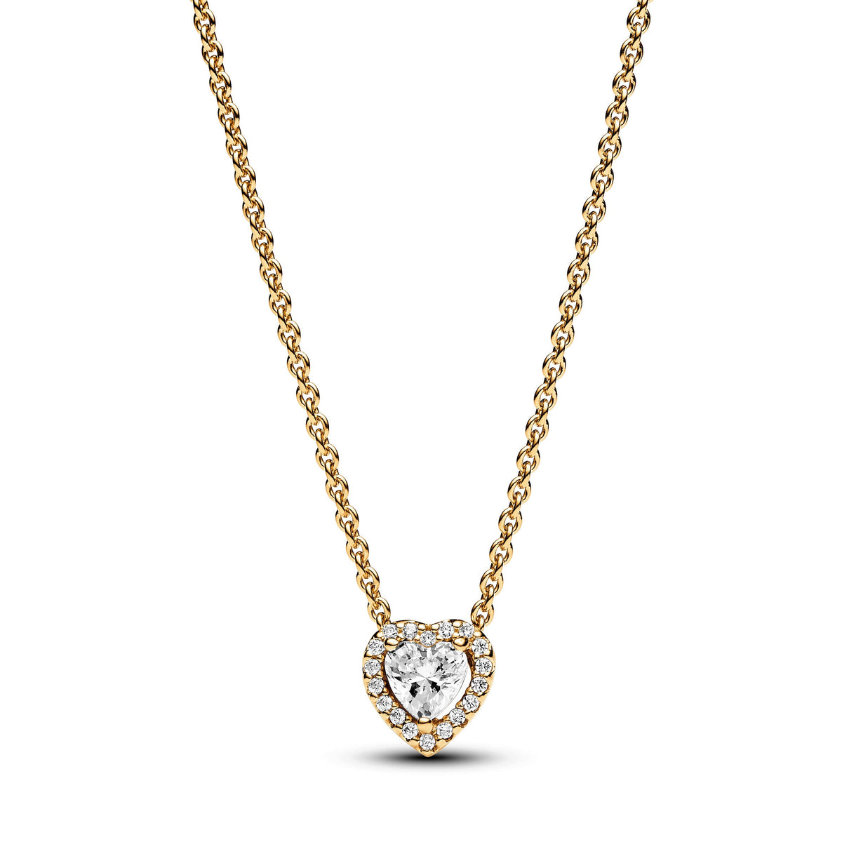 Necklace – 14k Gold-Plated – Sparkling Heart Collier