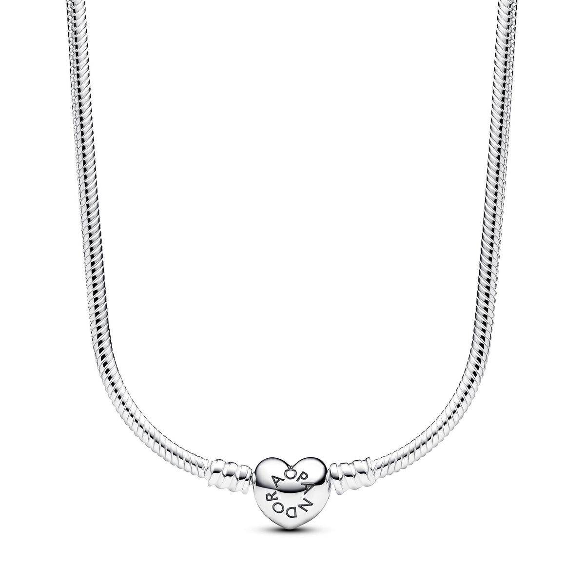Chain Necklace – Sterling Silver – Pandora Moments Heart Clasp Snake