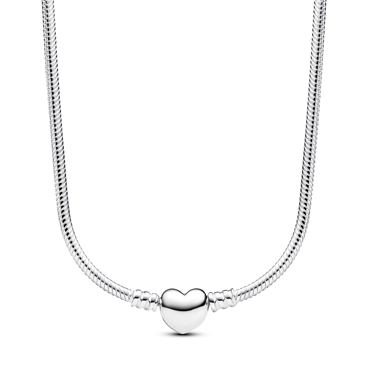 Chain Necklace – Sterling Silver – Pandora Moments Heart Clasp Snake