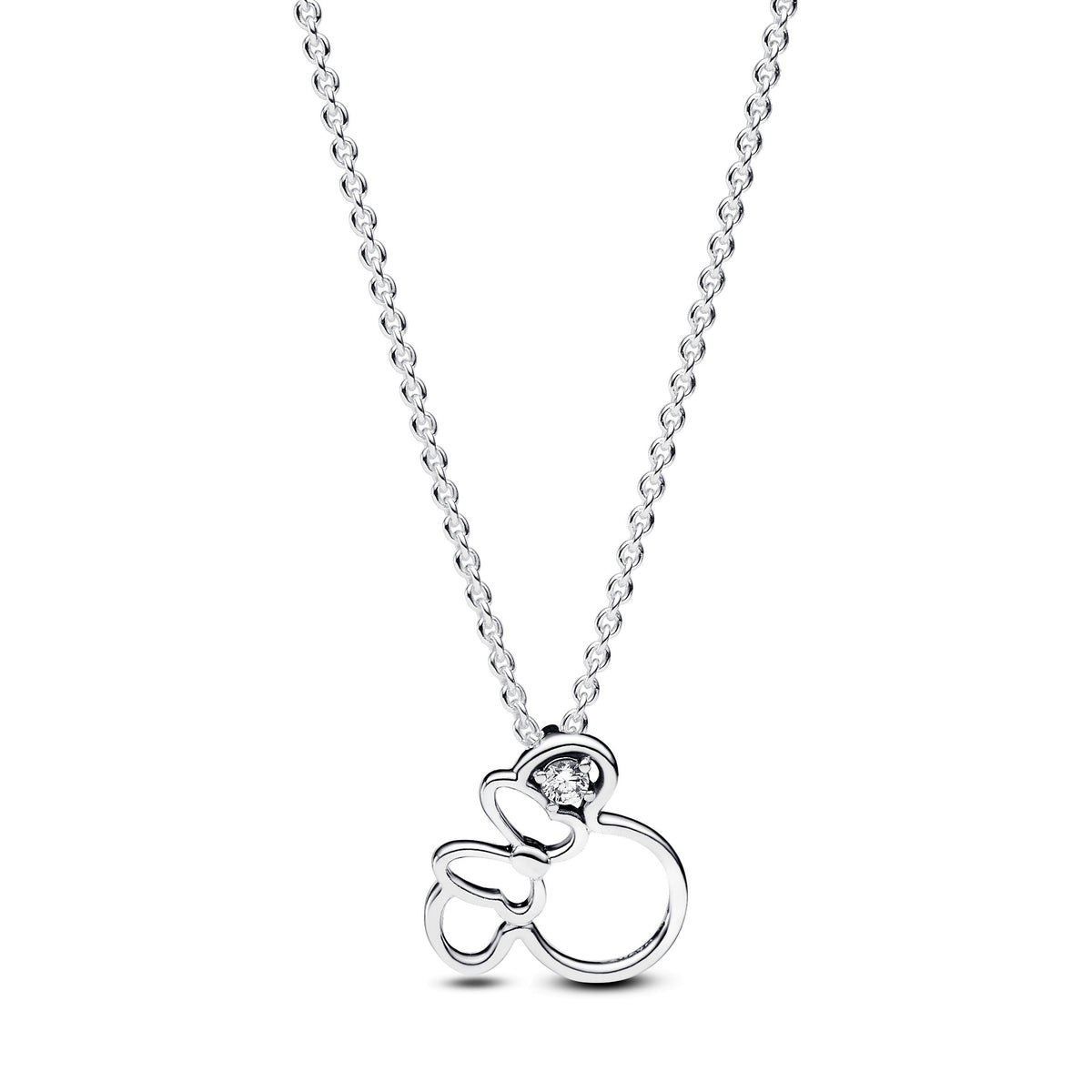 Necklace – Sterling Silver – Disney Minnie Mouse Silhouette Collier