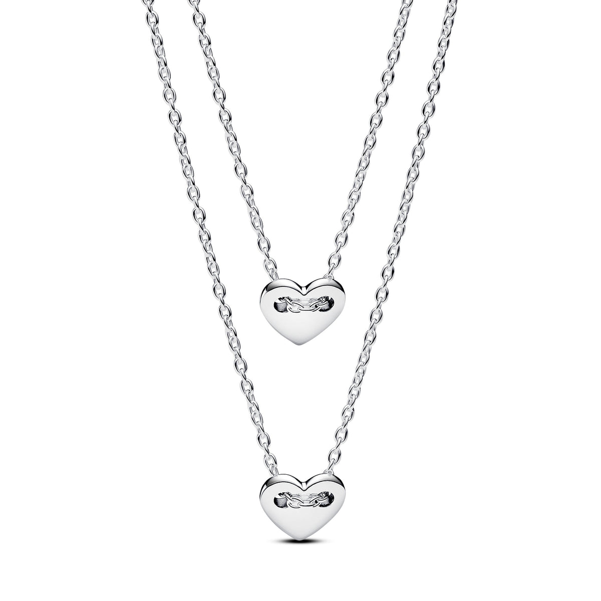 Necklace – Sterling Silver – Forever & Always Splittable Heart Collier Necklaces