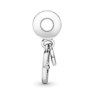 Charm – Sterling Silver – Family tree silver dangle with 14k and clear cubic zirconia