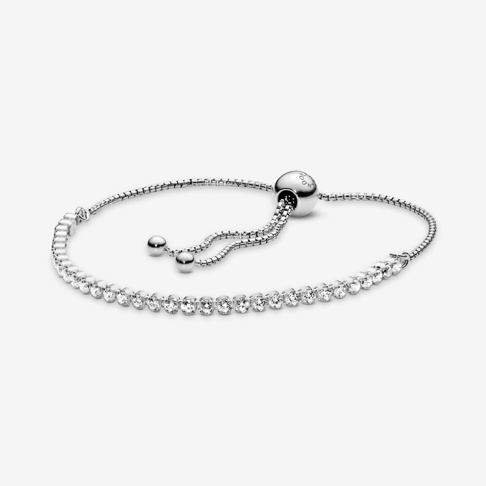 Bracelet – Sterling Silver – Sparkling Slider Tennis
