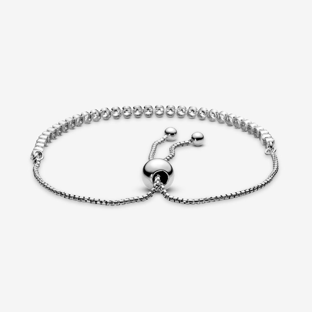Bracelet – Sterling Silver – Sparkling Slider Tennis