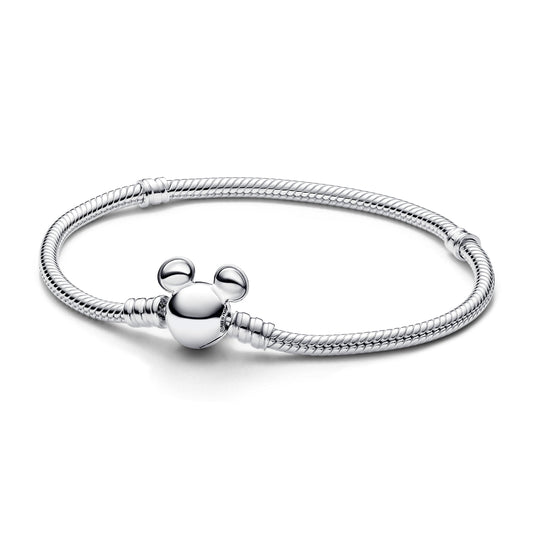 Chain Bracelet – Sterling Silver – Disney Mickey Mouse Clasp Moments Snake