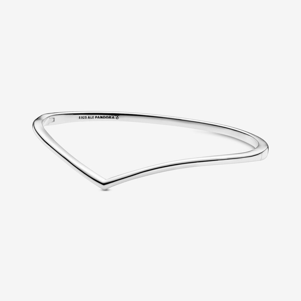 Bangle – Sterling Silver – Polished Wishbone